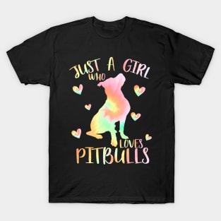 Just a girl who loves pitbulls T-Shirt